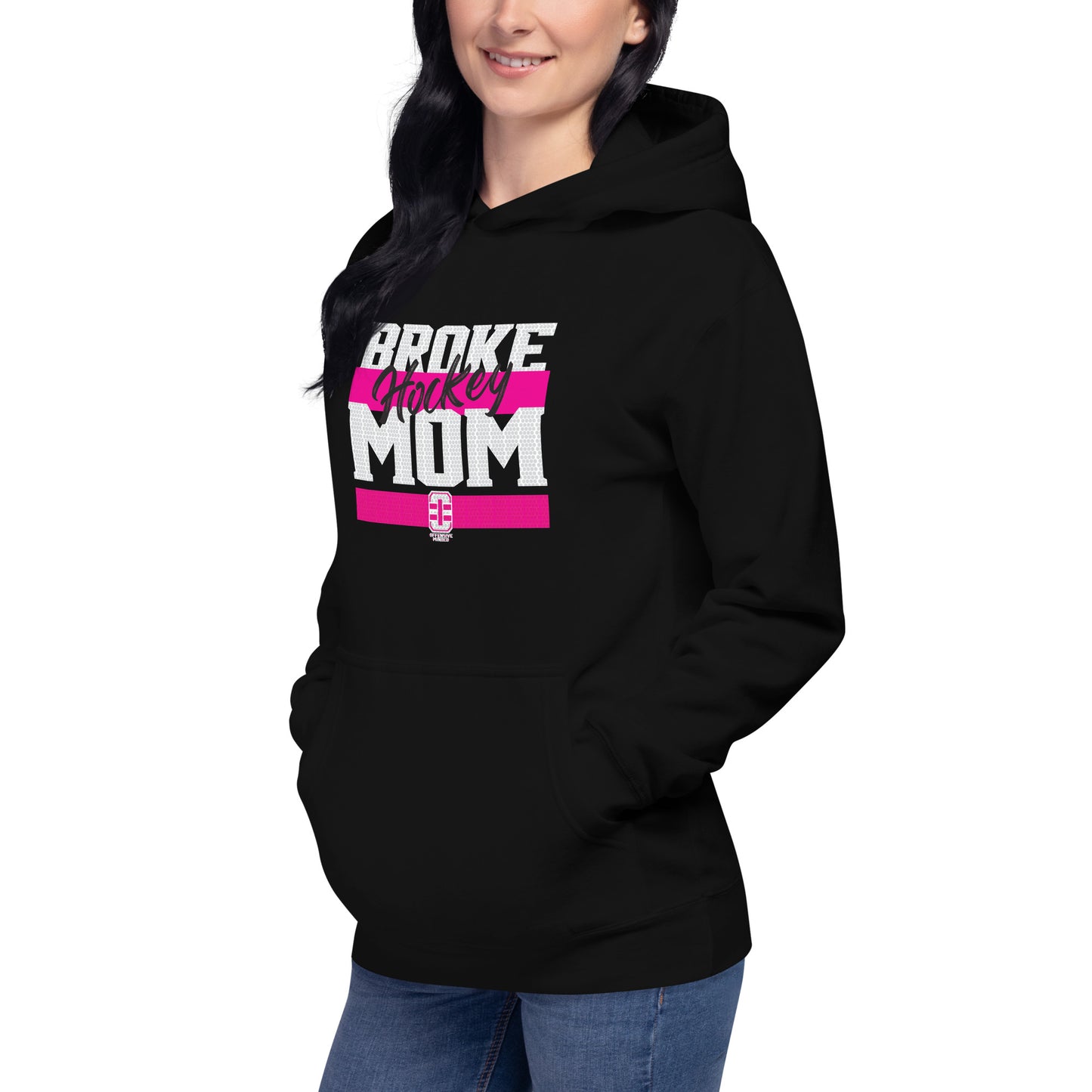 Broke Hockey Mom Pink Women's Hoodie