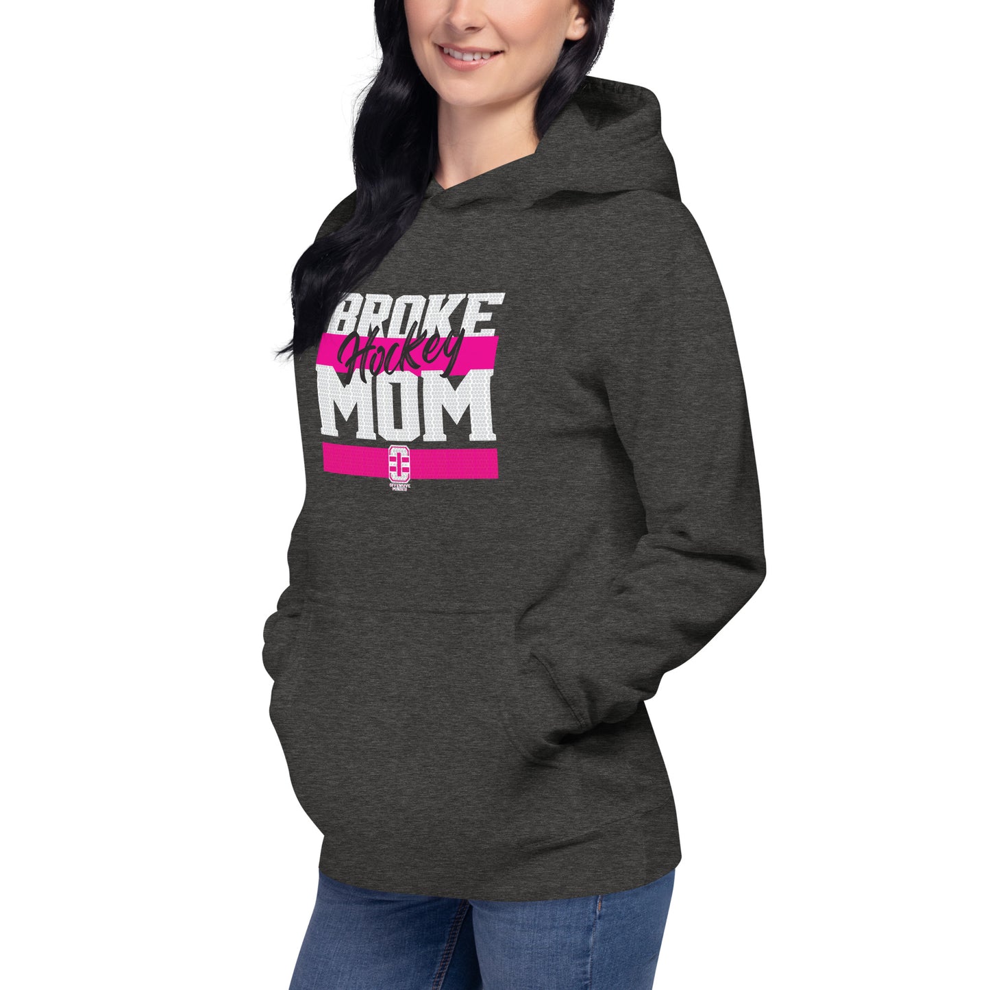 Broke Hockey Mom Pink Women's Hoodie