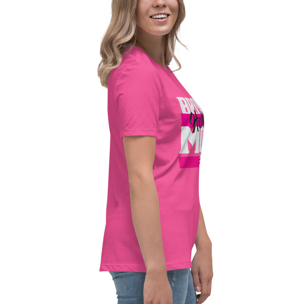 Broke Hockey Mom Pink Women's Relaxed T-Shirt