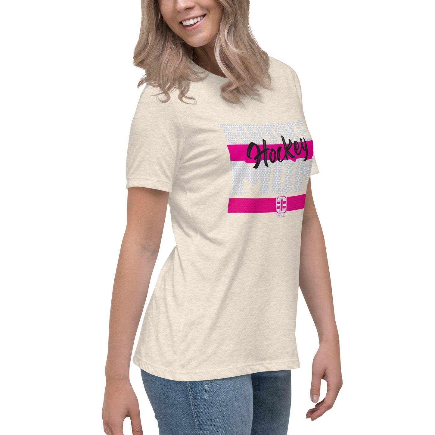 Broke Hockey Mom Pink Women's Relaxed T-Shirt