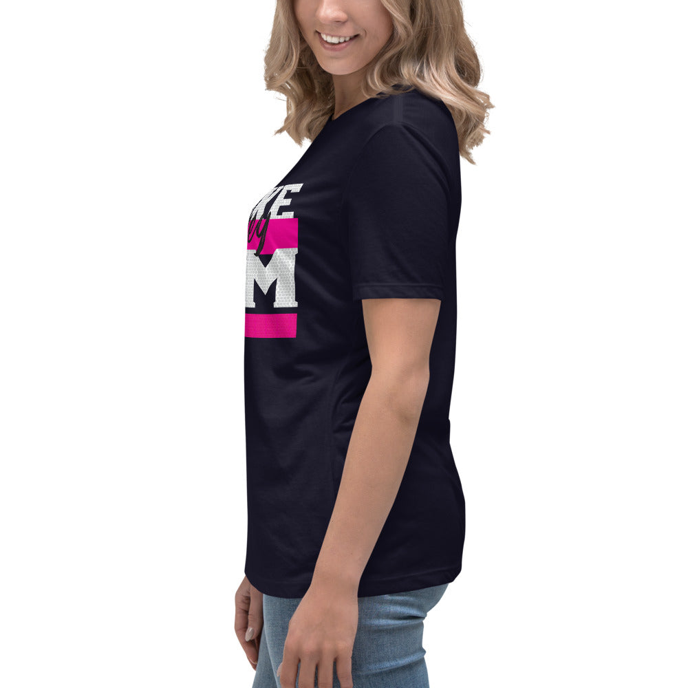 Broke Hockey Mom Pink Women's Relaxed T-Shirt