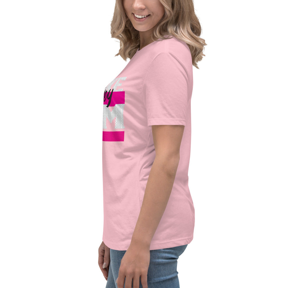 Broke Hockey Mom Pink Women's Relaxed T-Shirt