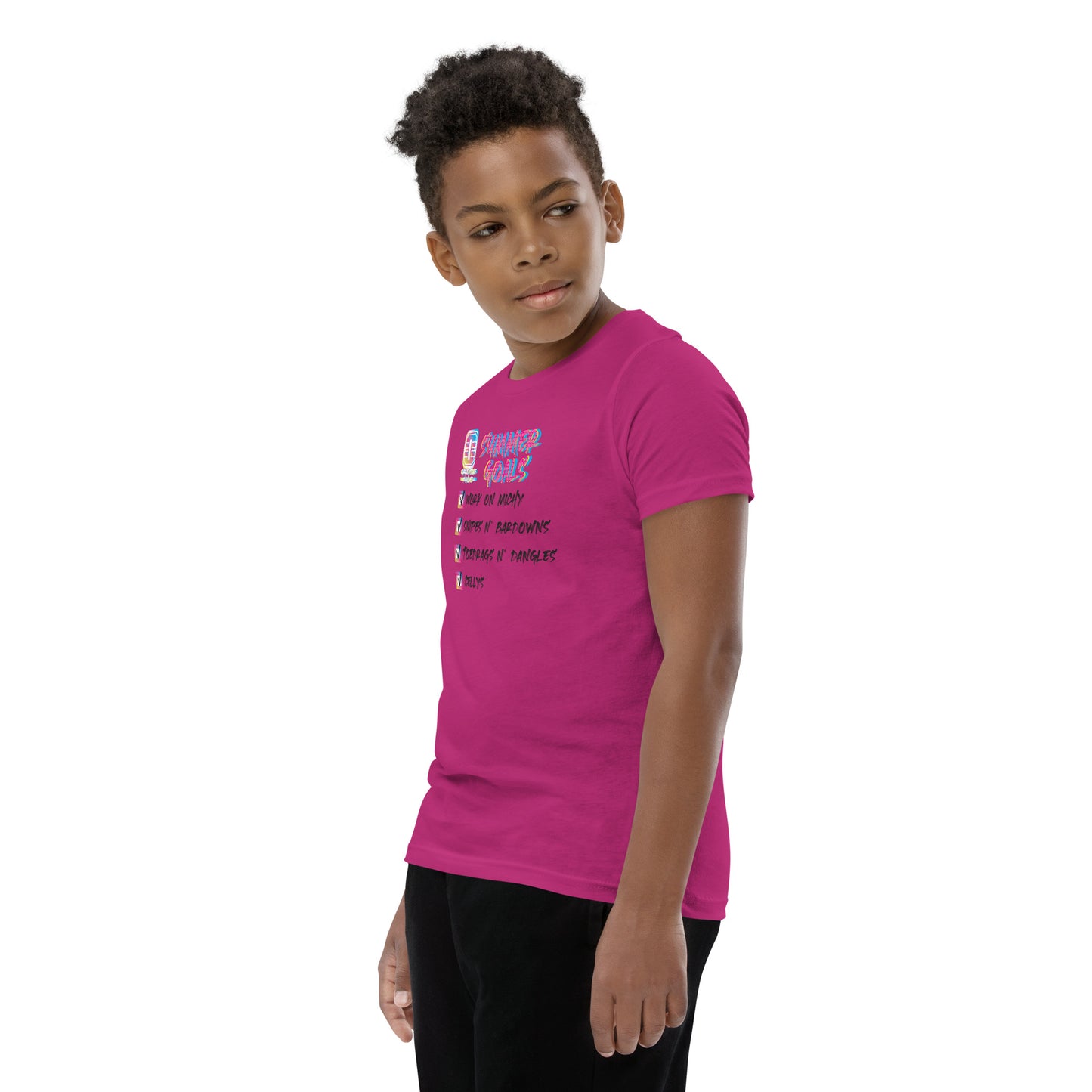 OM Hype Summer Goals Pink Youth Short Sleeve T-Shirt