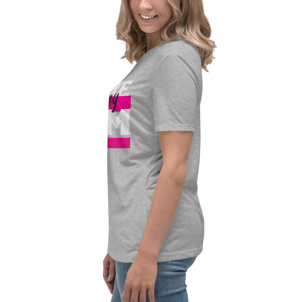 Broke Hockey Mom Pink Women's Relaxed T-Shirt