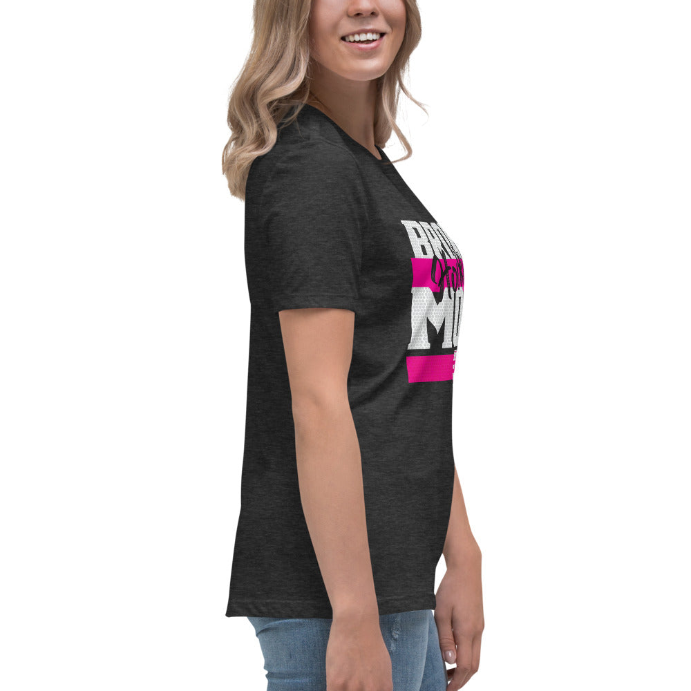 Broke Hockey Mom Pink Women's Relaxed T-Shirt