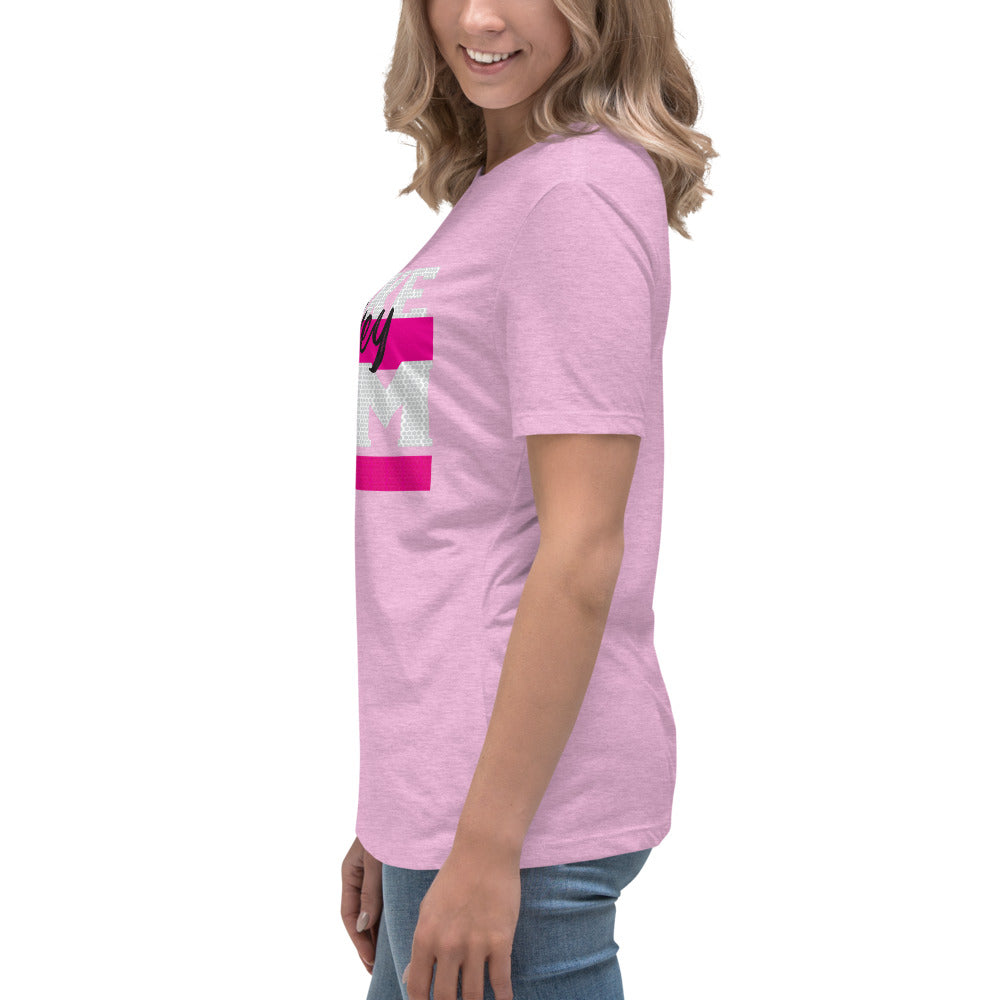 Broke Hockey Mom Pink Women's Relaxed T-Shirt