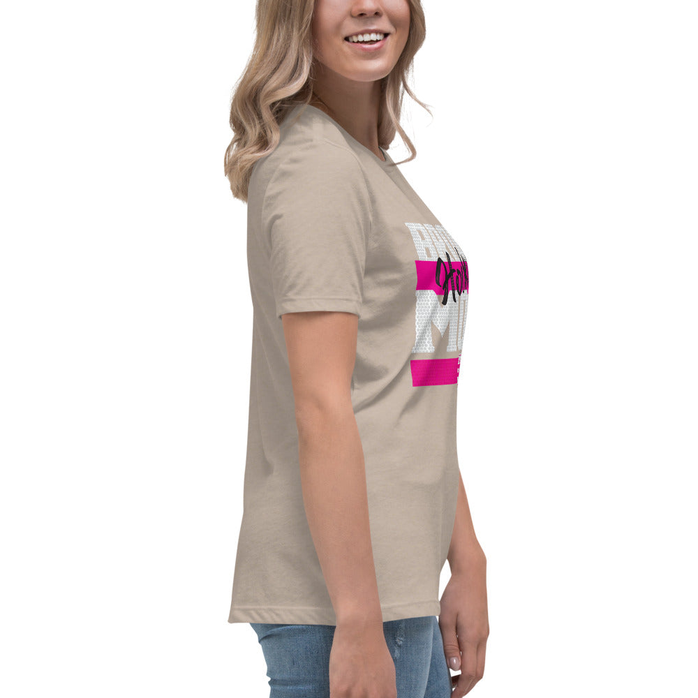 Broke Hockey Mom Pink Women's Relaxed T-Shirt