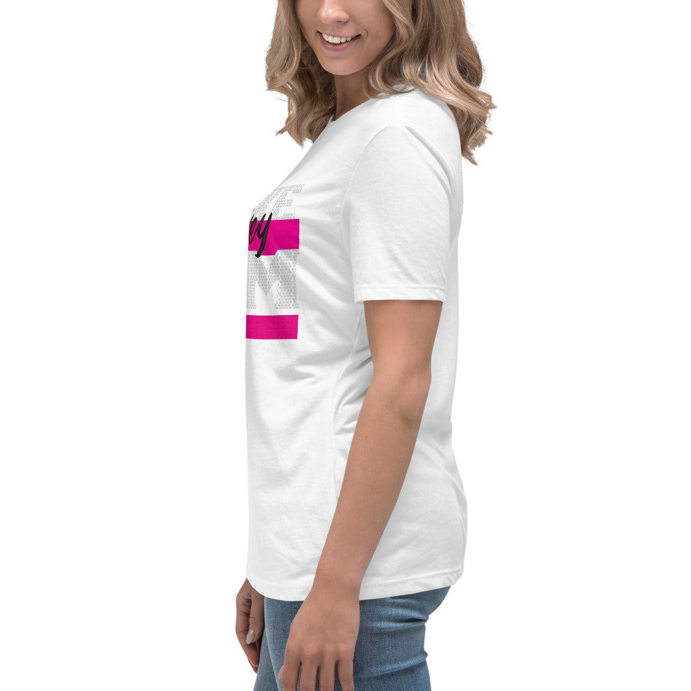 Broke Hockey Mom Pink Women's Relaxed T-Shirt