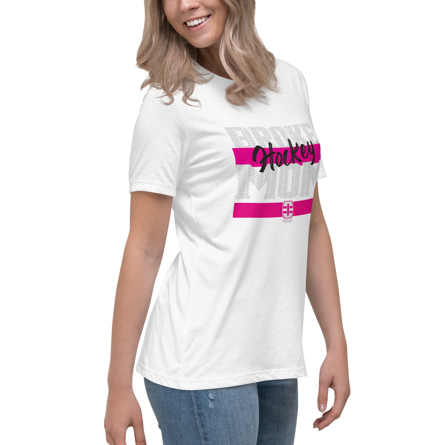 Broke Hockey Mom Pink Women's Relaxed T-Shirt